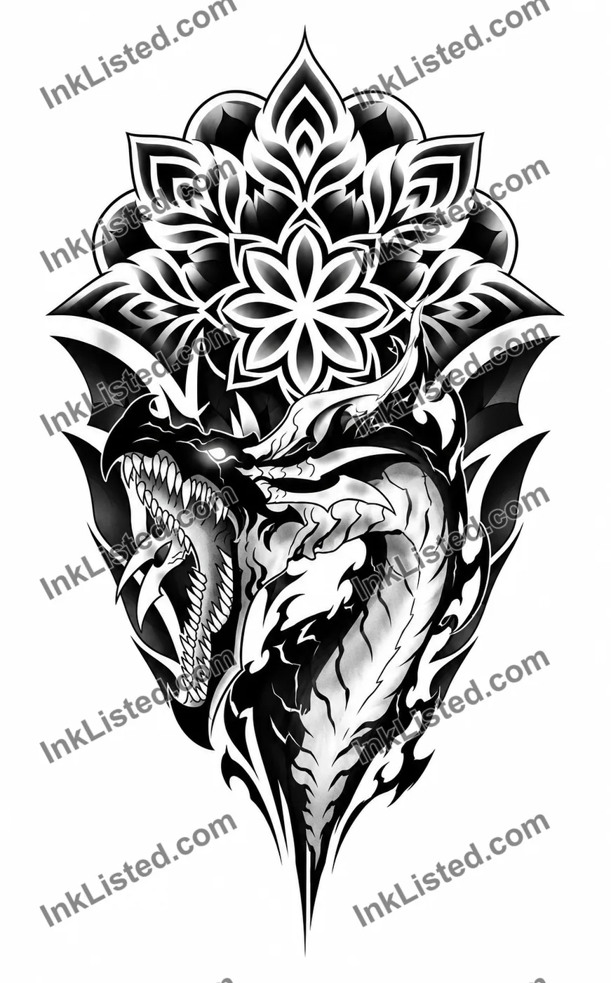 Kamish Geometry, tattoo stencil, anime, black and grey, manga, nerd/pop-culture, oriental, by Solo Leveling Designs